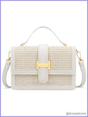 Straw Crossbody Bag Top Handle Purse Small Designer Handbag